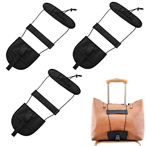 Luggage Straps, 3 Pack Suitcase Straps Bag Bungee Extra a Bag Adjustable Travel Suitcase Belt (Black)