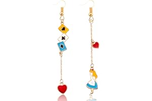 AVGUE Earrings for Alice Costume - Enamel Earrings Merch Costume Jewelry Accessories for Alice Cosplay - Women Men Halloween Party Decoration Birthday Gift Stuff (A)