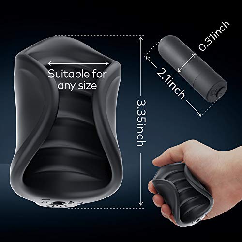 Vibrating Male Masturbator, Handhold Men Masturbation Penis Vibrator with 10 Modes for Glans Ejaculation, Allovers Adjustable Size Male Vibrator Sex Toy for Improving Men’s Sexual Stamina