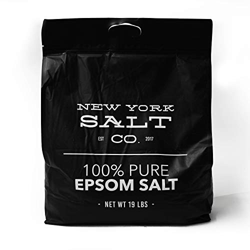 New York Salt Co Epsom Bath Salt 19lbs Magnesium Sulfate USP Bulk Quantity Resealable Bag (Unscented)