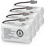 GLEPOWEER BT1007 BT1015 Phone Battery Compatible with Uniden BT-1007 BT-1015 BT-904 BBTY0460001 BBTY0510001 DCX150 DECT1500 D1484 Panasonic HHR-P506 HHR-P506A Handset Cordless Telephone(4 Pack)