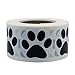 Hybsk 1.5 inch Round Black Bear Paw Print Dog Puppy Paw Stickers (Glossy Paper-Black paw)