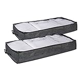 DII Breathable, Under the Bed or Closet Soft Storage Bag with Clear Viewing Window & Zipper Closure for Clothing, Linens, & Shoes (Chest Size - 40 x 18 x 6