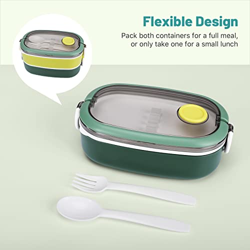 DANIA & DEAN Bento Box Lunch Box for Adult/Kids, 2 Stackable Portable