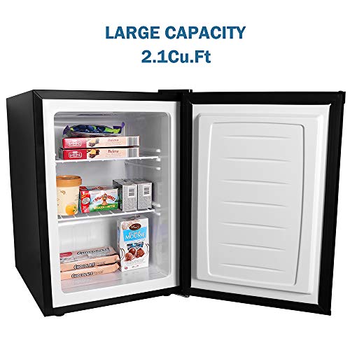 Northair Upright Freezer with 2.1 Cubic Feet Capacity, Compact Reversible Single Door Table Top Mini Freezers for Ice Cream/Breast Milk/Sea Food, Removable Shelf, Adjustable Thermostat - Thumbnail 2