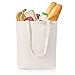 KELZ KIDZ Heavy Duty Large Canvas Tote Bags (25 Pack) with Bottom Gusset for Crafts, Shopping, Groceries, and More! (15x14x4 Inches) (25 Pack, Natural)