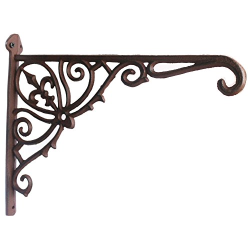 Cast Iron Plant Hook Hanger 12" Deep Outdoor Indoor Wall Hanging Planters Flower Flowering Plants Pot Basket Hook Bird Feeder Wind Chime Lanterms Hanger Hardware Bracket (12" Deep) - Thumbnail 5