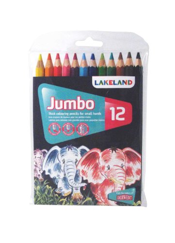 Derwent Lakeland Jumbo Coloring Pencils, 5.4mm Core, Pack, 12 Count (33326)