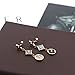 Women's Fashion Earrings Korean Style Three Icon Drop Earrings Stainless Steel Rose Gold (Black)