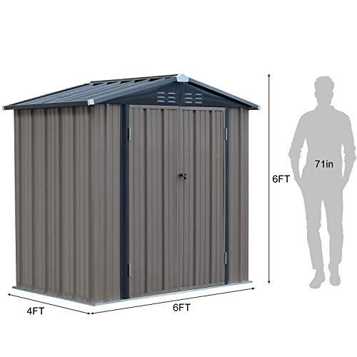 kinbor Outdoor Storage Sheds and Buildings, Galvanized Steel Shed