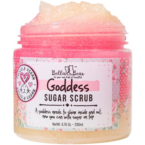 Bella & Bear Goddess Sugar Scrub - 3-in-1 Exfoliator, Body Scrub & Body Wash | Vegan, Cruelty-Free Bliss for Silky Smooth, Radiant Skin