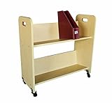 FixtureDisplays Wood Book Cart Library Cart Pew Cart 10969