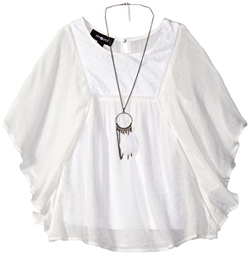 Amy Byer Big Girls  Wing Sleeve Poncho, Natural, Large