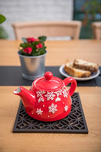 Q's INN Black Decorative Trivet For Hot Dishes| Hot Pot Holders | Teapot Trivet. Comparable to Cast Iron Trivets Our Kitchen Tool is Heat Resistant to 440°F, Non-slip, durable, flexible and has 2 pcs. - Thumbnail 2