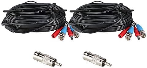 Anlapus 2-pack 100 Feet 30Metres Pre-Made All-in-One BNC Cables for Security Camera System and CCTV Bullet Cameras or Dome Cameras