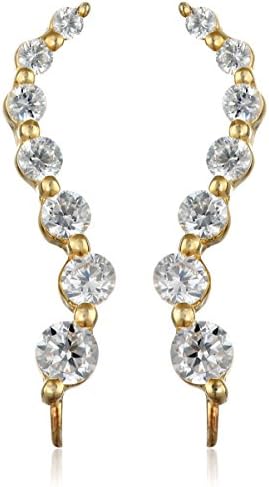 The Ear Pin Cubic Zirconia and Sterling Silver Earrings