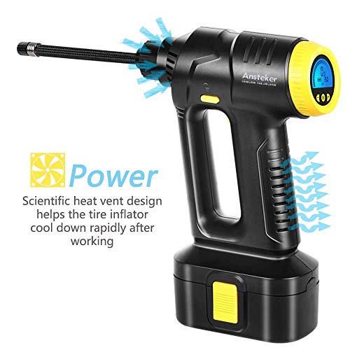 Cordless Air Compressor, Ansteker Portable Tire Inflator, Hand Held Air