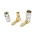 Ytuomzi 4PCS Right Angle Speaker Banana Plugs, 90Degree, 24K Gold Plated Audio Jack Connector, L Shape, 2 Black and 2 Red