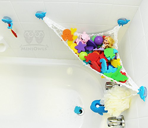 MiniOwls Bathtub Toy Storage Hammock (Blue Whale)