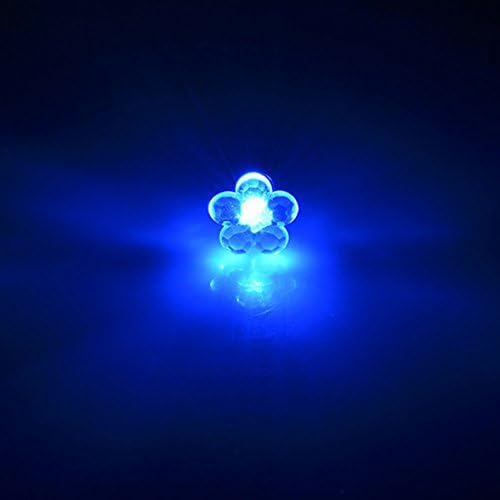 Fashion 2 Pairs Personality Lovely Flower LED Luminous Rhinestones Earrings Women Jewelry Glow In The Dark Earrings (Blue)
