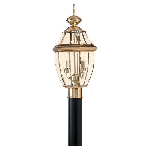 Sea Gull Lighting 8229-02 Post Lantern Polished Brass