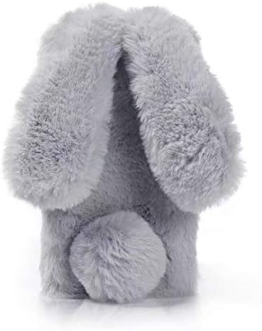 KANTAS iPhone X, Fluffy Bunny Case Lovely Smooth Rabbit Design Soft Cute Luxury Warm Gift with Bunny Ear Cases and Covers for Apple iPhone X (5.8"), Light Grey