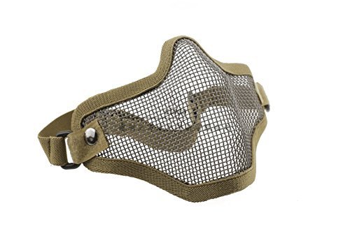 Lowpricenice Airsoft Half Face Mask With Wire Mesh Tan