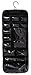 WODISON PU Leather Travel Hanging Jewelry Organizer Roll Up Bag Earring Case Holder Black