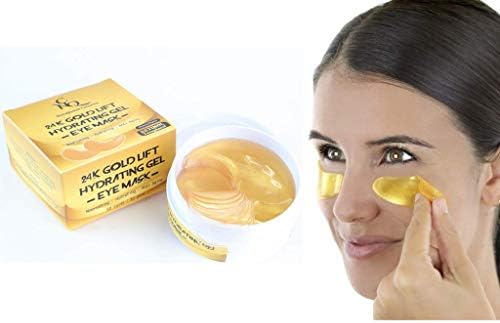 NutraQuench 24K Gold Lift Hydrating Gel Under Eye Mask Treatment Patches 30 Pairs Anti Aging Lightens Dark Circles Anti Wrinkle - Soothes Puffy Eyes - Formulated With Collagen Retinol Hyaluronic Acid