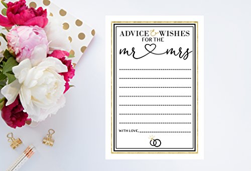 Advice and Well Wishes for the Mr And Mrs Wedding Advice Cards SET OF 50 Wedding Well Wishes Wedding Cards Advice for the Bride and Groom - Thumbnail 2