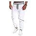 Lisli New Men's Casual Baggy Hiphop Dance Jogger Sport Sweat Pants Trousers (XXL, White)