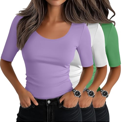 Neer Women's Scoop Neck Half Sleeve Tops