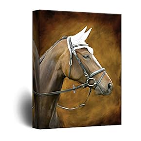 Canvas Wall Art - Red Horse Portrait - Giclee Print Gallery Wrap Modern Home Art Ready to Hang - 12x18 inches