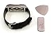 BSI New Black Leather Replacement Bracelet With Crystal Diamonds Encrusted Jewelry X Design Silver Metal Housing For Fitbit Flex Smart Band