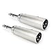 DISINO 1/4 to XLR Male Adapter, Quarter Inch TRS Stereo Plug to Male XLR Converter Audio Coupler Connector - 2 Pack