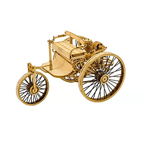 Viloyaga 3D Wooden Model – First Car in the World, DIY Laser-Cut Eco Wood Puzzle, Historic Vintage Automobile, Desktop Display, Gift for Adults & Teens