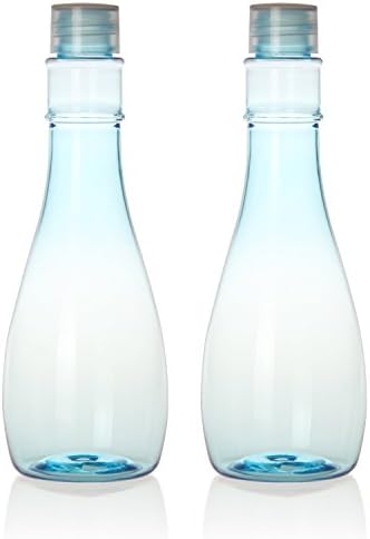 Yilove Plastic Empty Bottle Gourd Shape with Cap, Blue, 2 Pack, 150ml