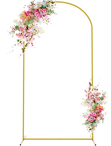 Wokceer 6.6 FT Wedding Arch Backdrop Stand Gold Metal Chiara Backdrop Stand for Wedding Ceremony Birthday Party Bridal Baby Shower Photo Booth Garden Floral Balloon Arch Decoration