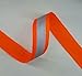 Neon Orange Reflective Glo Grosgrain Ribbon - 3/4" Silver Reflective Stripe -100% Polyester / Sports, Selling Per 5 Yards