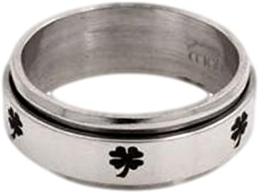 Stunning Shamrock/Four Leaf Clover Spinning Ring : Size 12