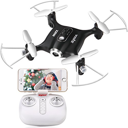 Syma X21W Wifi FPV Mini Drone With Camera Live Video LED Nano Pocket RC Quadcopter With GYRO App Control Black