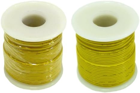 Solid Hook Up Wire - 22 Gauge, 100 Foot Spool - Yellow (Shade May Vary)