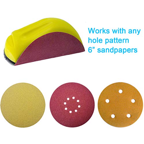 6 inch Mouse Sanding Pad Hook and Loop Sanding Block. Ideal For Woodworking, Furniture Restoration, Home and Automotive Body. Accepts Standard Orbital Sanding Discs Hook and Loop Back pad