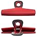 COOK WITH COLOR Wide Heavy Duty Chip Clips, Large Bag Clips for Food Storage, Pack of 4, Red