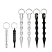 amathings 4 pieces ! (4 pack) Kubotan in black and silver ergonomic grip and keyring 100% legal by