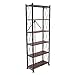 Origami 6 Tier Classic Stamped Steel Bookcase Shelf Organizer Rack with 6 Storage Shelves for Decor, Vinyl Records, and Books, Bronze