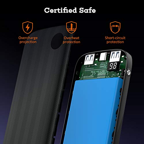 NOVOO USB C Power Bank Portable Charger, 10000mAh 18W USB-C Power Delivery PD Power Bank Battery Pack Power Pack Compatible with iPhone 11/11 Pro, iPad, Galaxy S10/Note 9, Pixel, Mate 20 Pro, P30