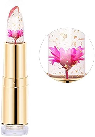 Gold Foil Flower Inside Lipstick Jelly Clear Color Changing Moisturising Lipstick