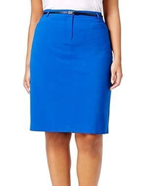 Calvin Klein Women's Plus Straight Pencil Skirt Blue 18W