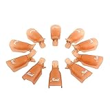Kingfansion 10PC Plastic Nail Art Soak Off Cap Clip UV Gel Polish Remover Wrap Tool
